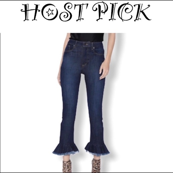 Alice + Olivia Denim - ALICE + OLIVIA, NEW, Zoe Ruffle Hemmed Jean